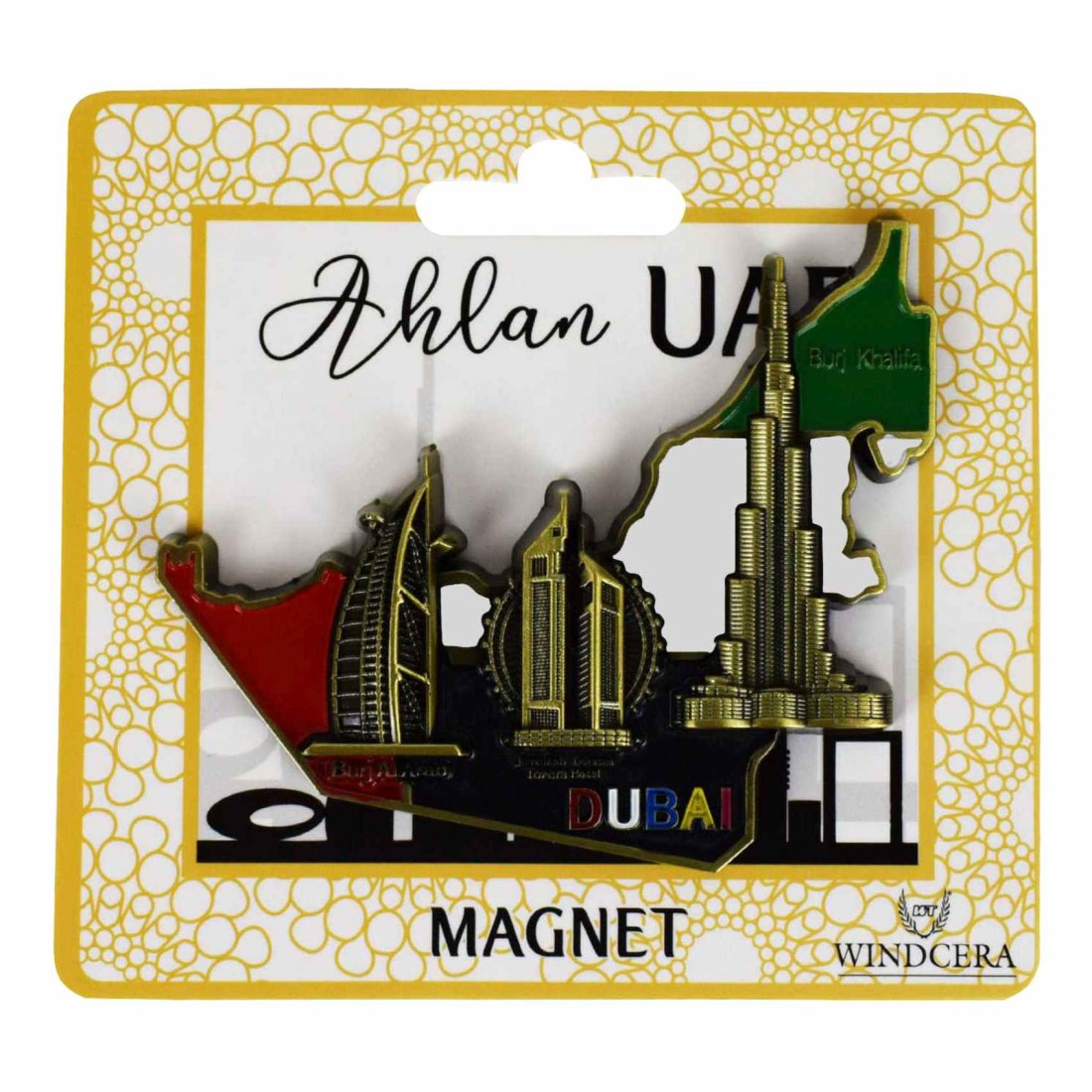 Windcera Ahlan UAE Flag Themed Magnet Multicolour