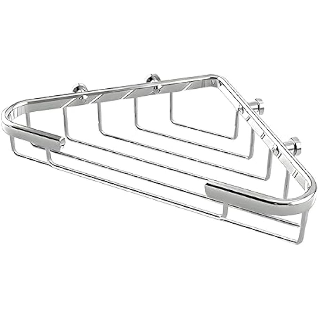 Fitto Rust-Resistant Corner Soap Basket for Shower - Stainless Steel Bathroom Organizer with Drainage Holes, Wall-Mounted Storage Shelf for Shampoo