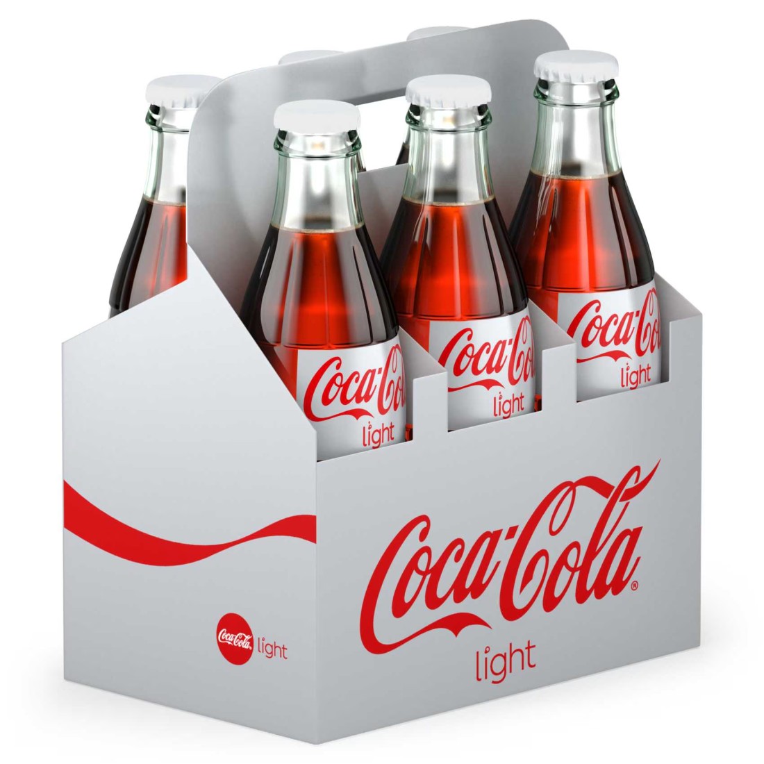 Coca-Cola Light Carbonated Soft Drink Glass Bottle 290ml Pack of 6