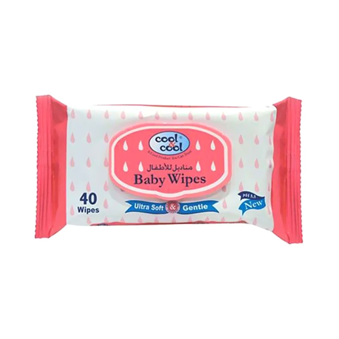 Cool &amp; Cool Ultra Soft And Gentle Baby Wipes White 40 Wipes