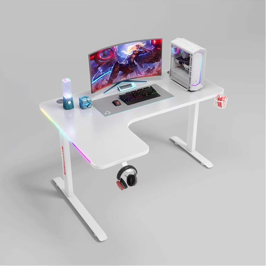 MAF L-220-160 Gaming Table Spacious Gaming Desk &amp; Computer Table for Setup