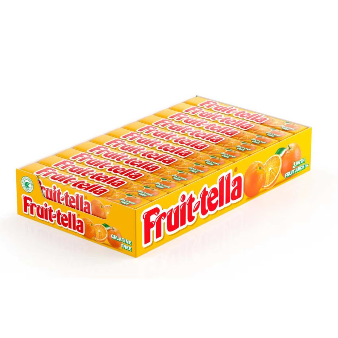 Fruit-tella Sweet Orange Flavour Juicy Chewy Candy, 39g Pack of 20