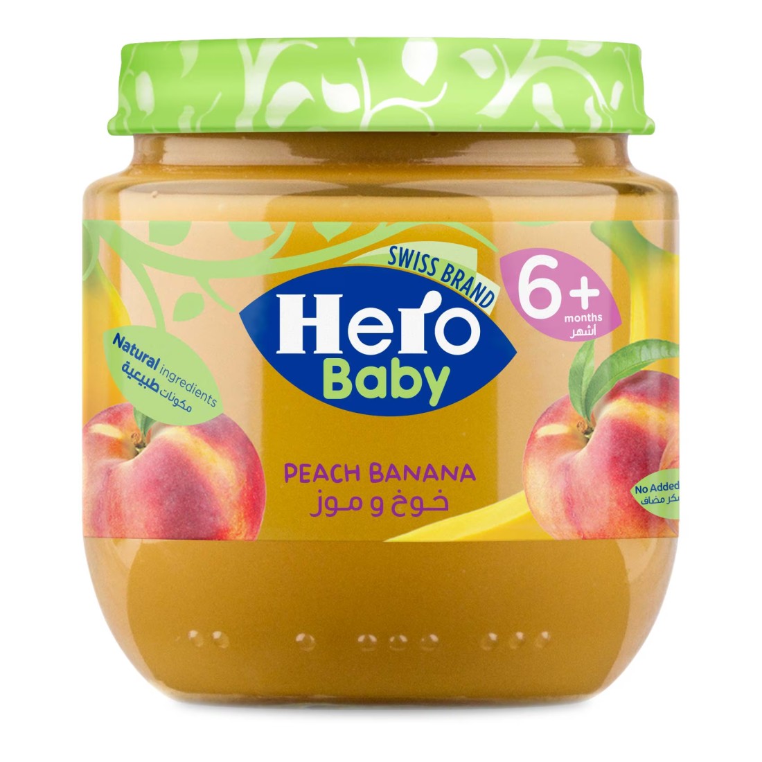 Hero Baby Peach Banana Baby Food, 6 Months+, 125g