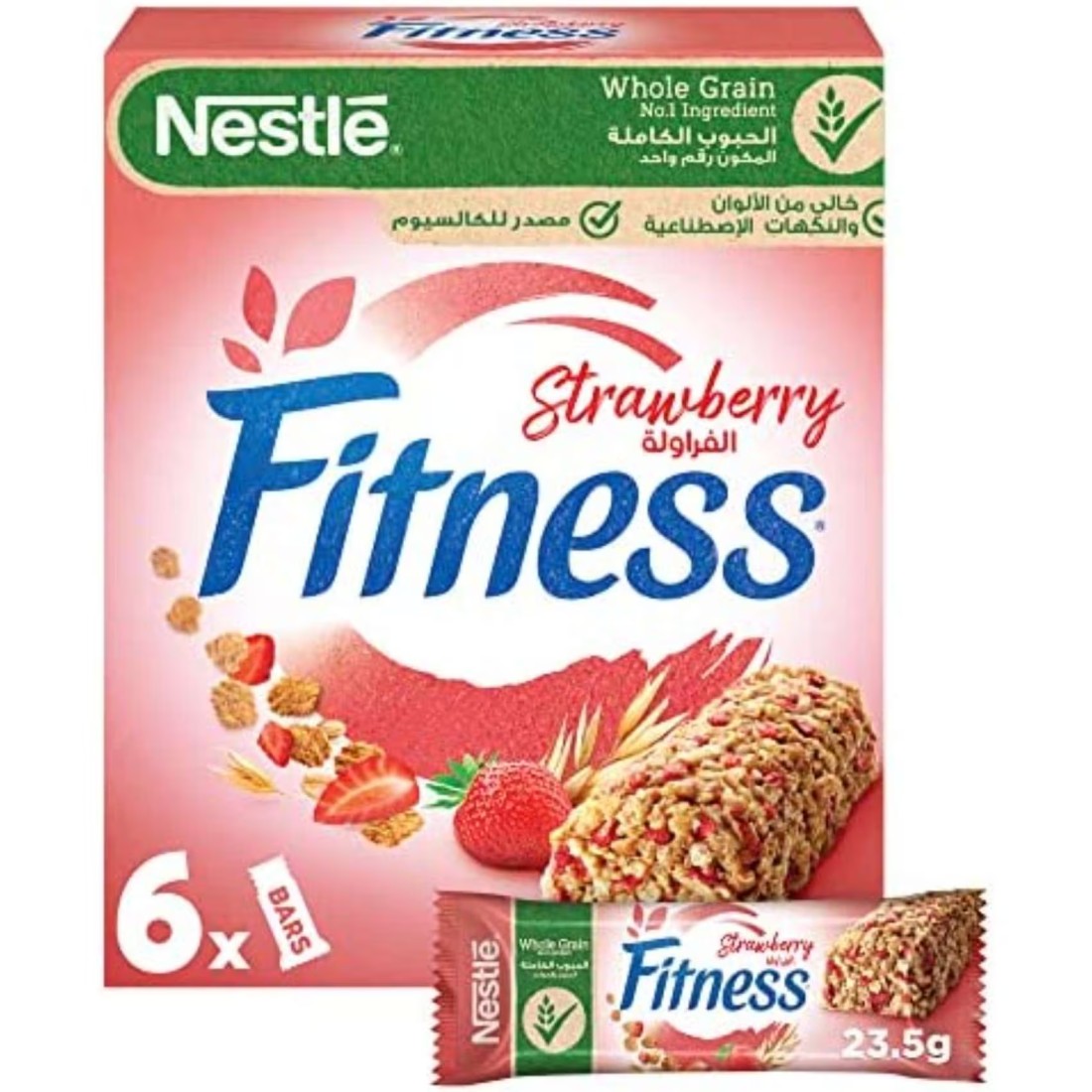 Nestle Fitness Strawberry Breakfast Cereal Bar, 23.5g Pack of 6