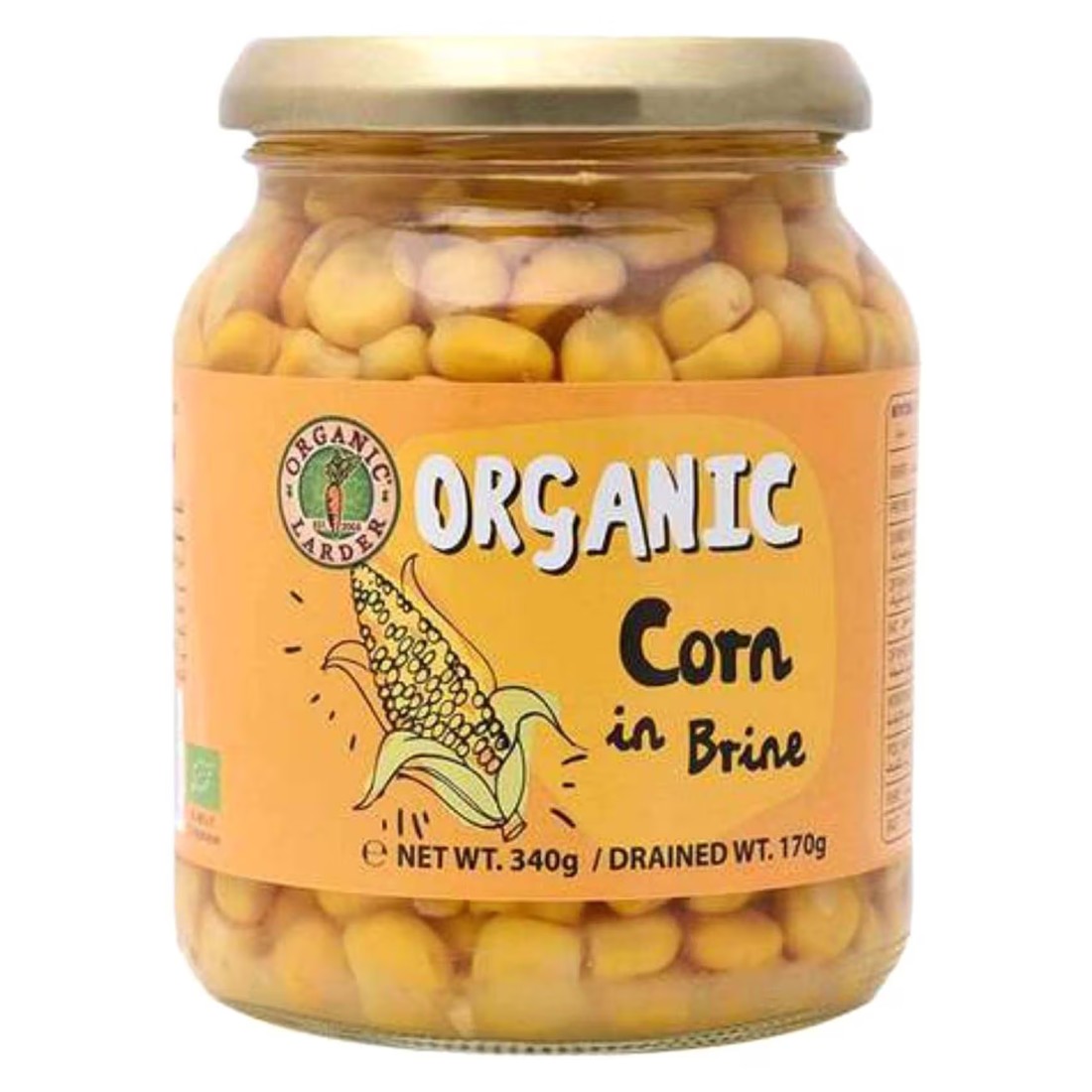 Organic Larder Corn In Brine 340g