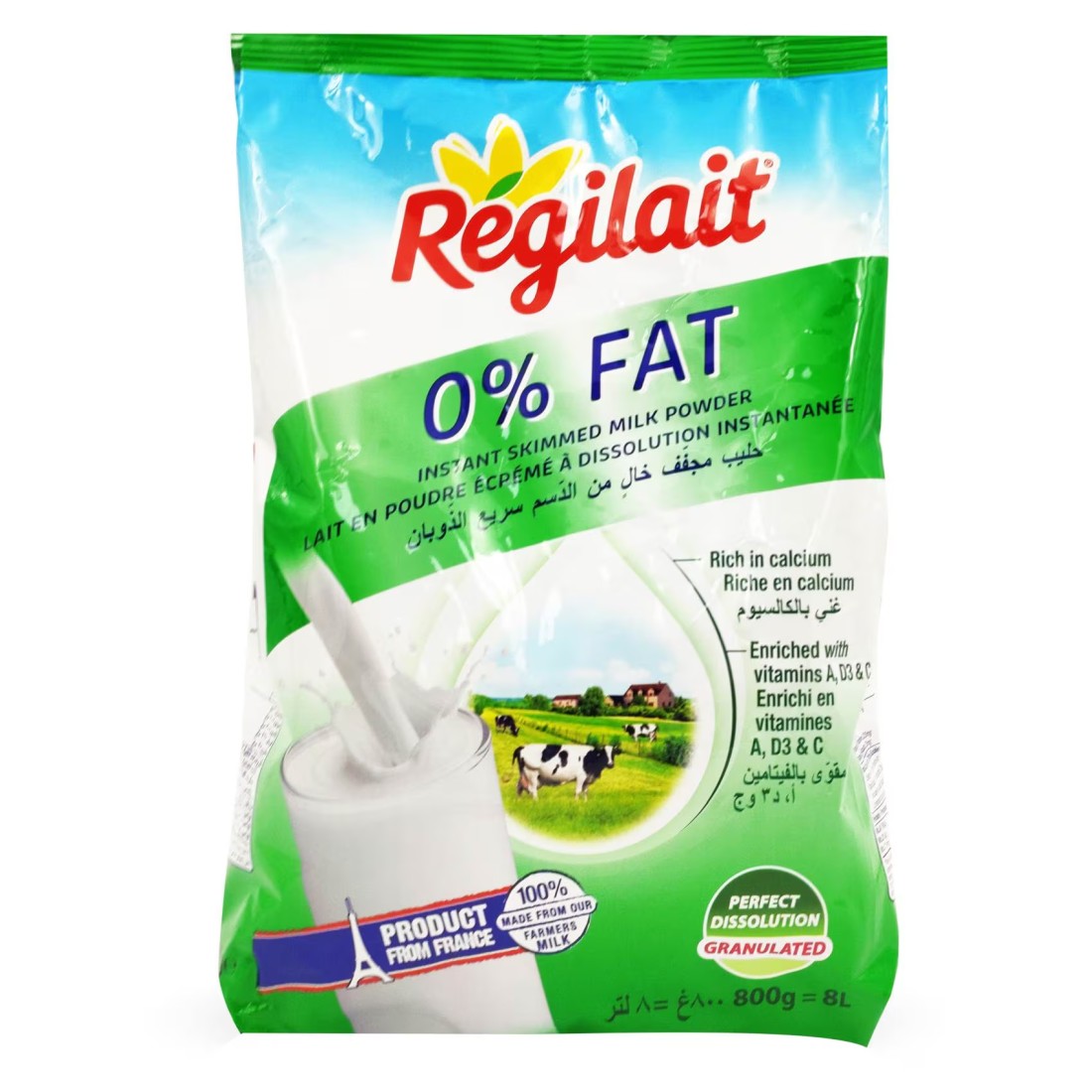 Regilait Fat Free Instant Skimmed Milk Powder, 800g