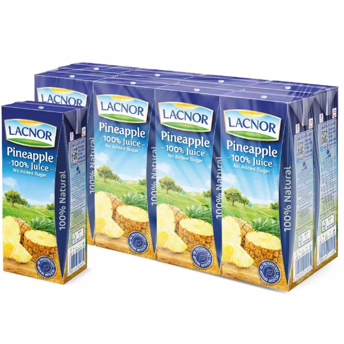 Lacnor Essentials Pineapple Juice 180ml Pack of 8