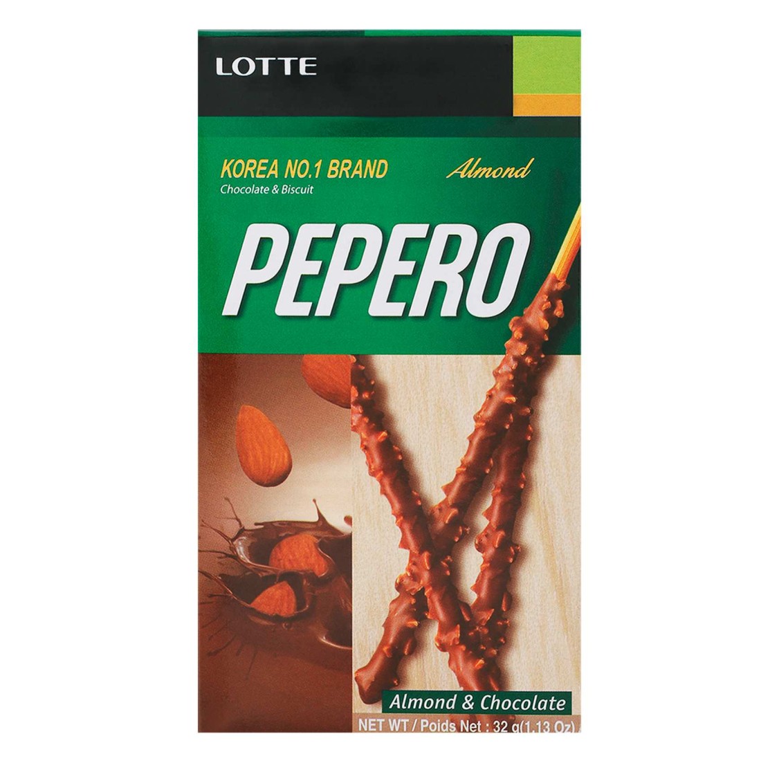 Lotte Pepero Almond and Chocolate Sticks, 32g
