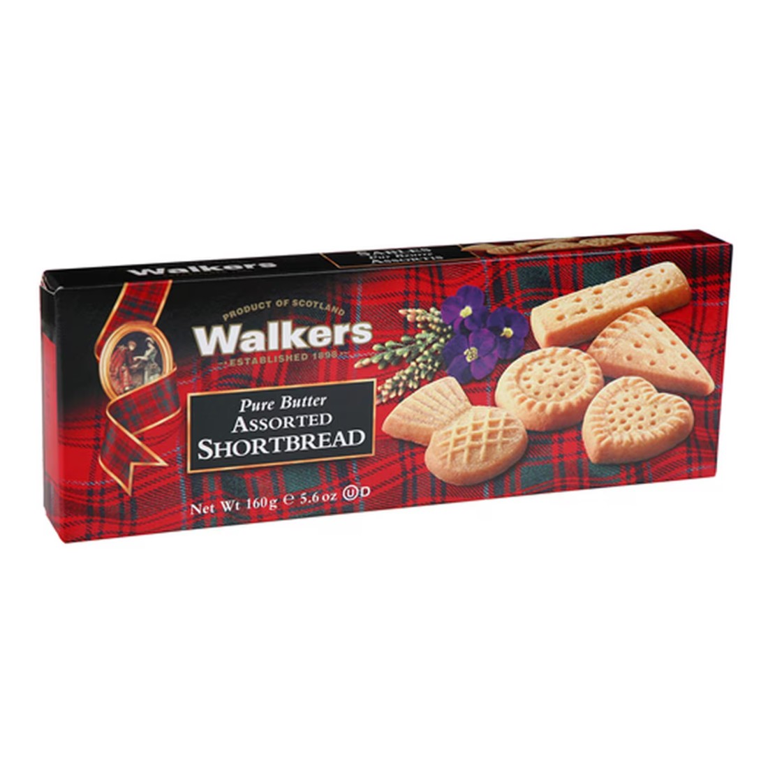 Walkers Pure Butter Shortbread Assorted Shapes 160g