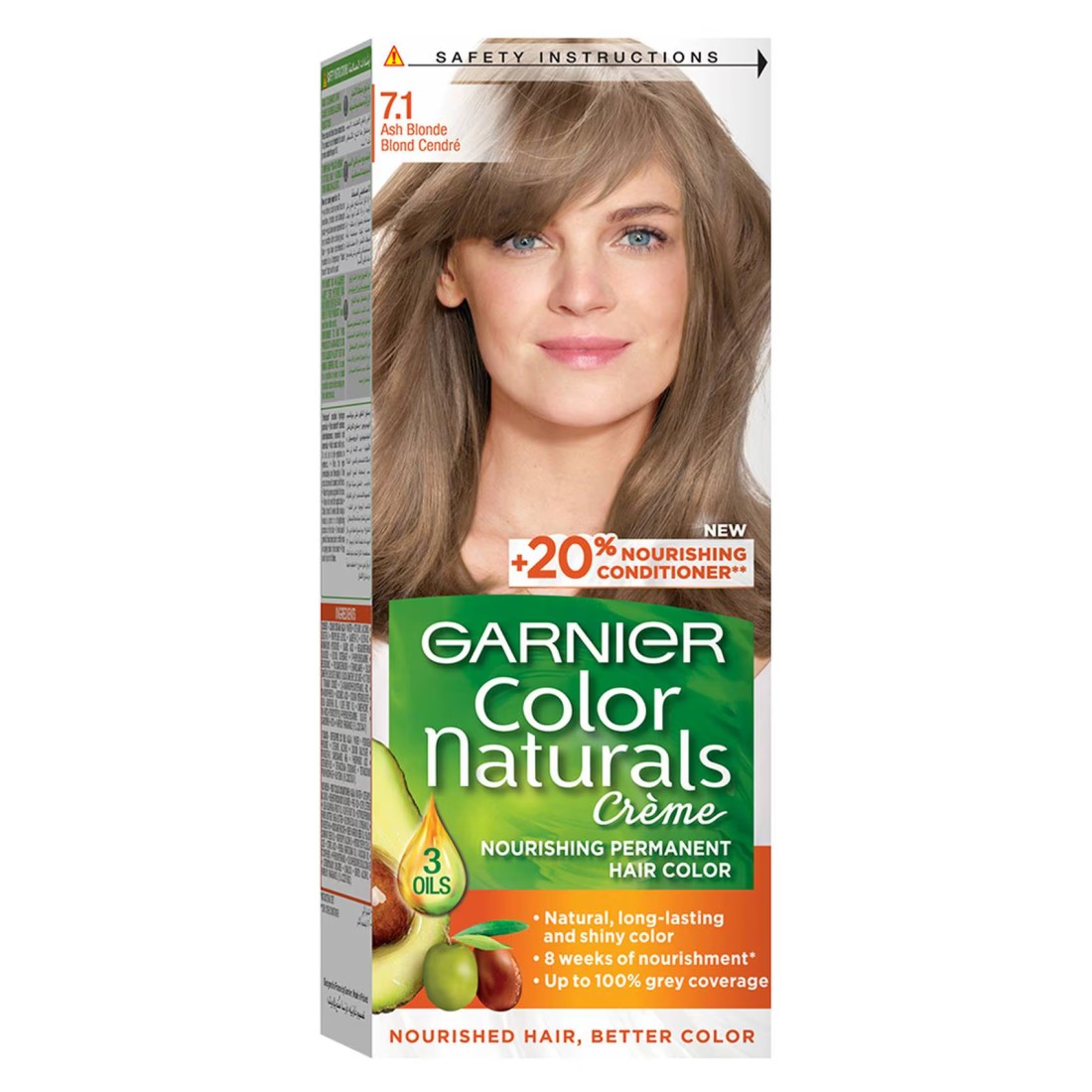 Garnier Color Naturals Creme Nourishing Permanent Hair Colour 7.1 Ash Blonde