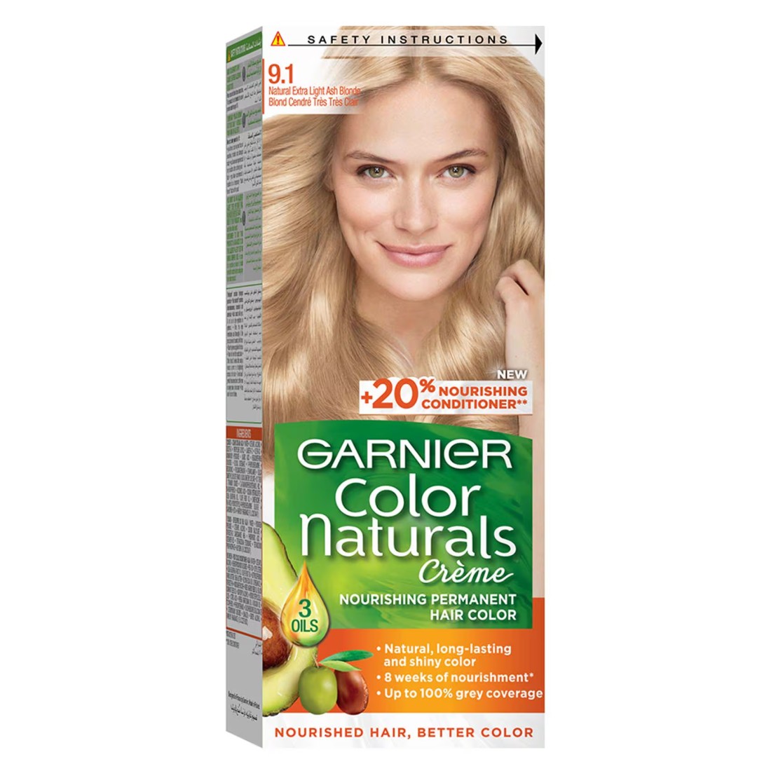 Garnier Color Naturals Creme Nourishing Permanent Hair Colour 9.1 Natural Extra Light Ash Blonde