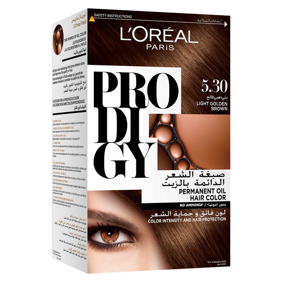 L&#39;Oreal Paris Prodigy Ammonia-Free Permanent Oil Hair Colour 5.30 Light Golden Brown