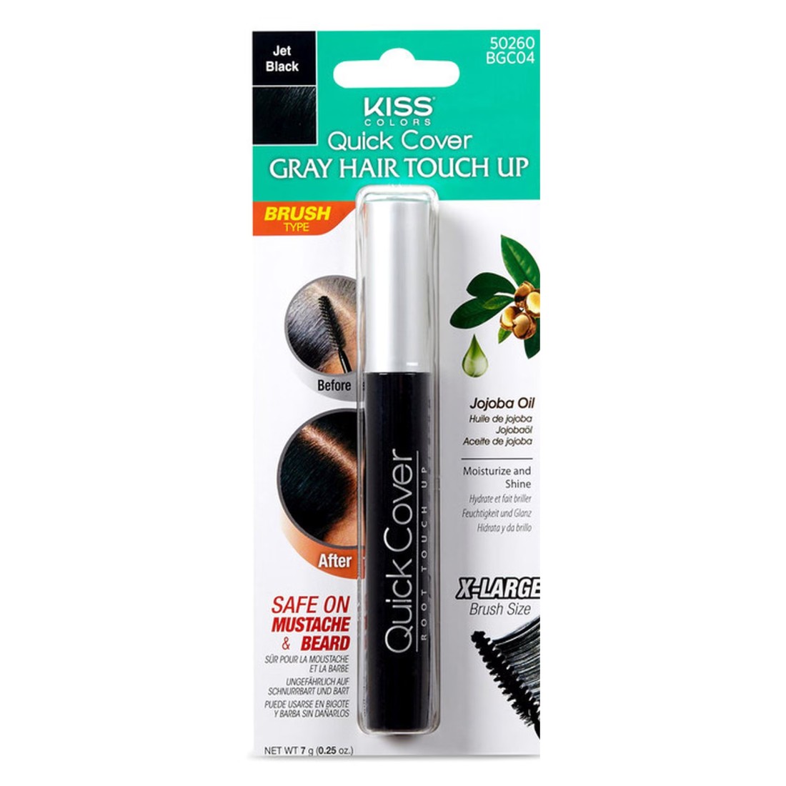 Kiss Quick Cover Jet Black Gray Hair Touch Up Stick 7g