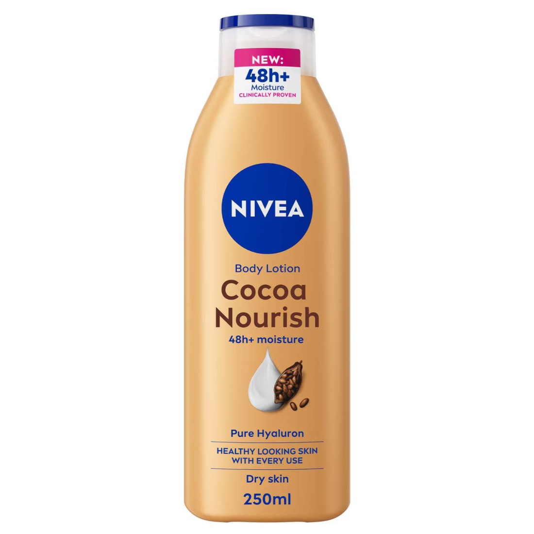 NIVEA Body Lotion, Dry Skin, Cocoa Butter, 48H Deep Moisture, 250ml