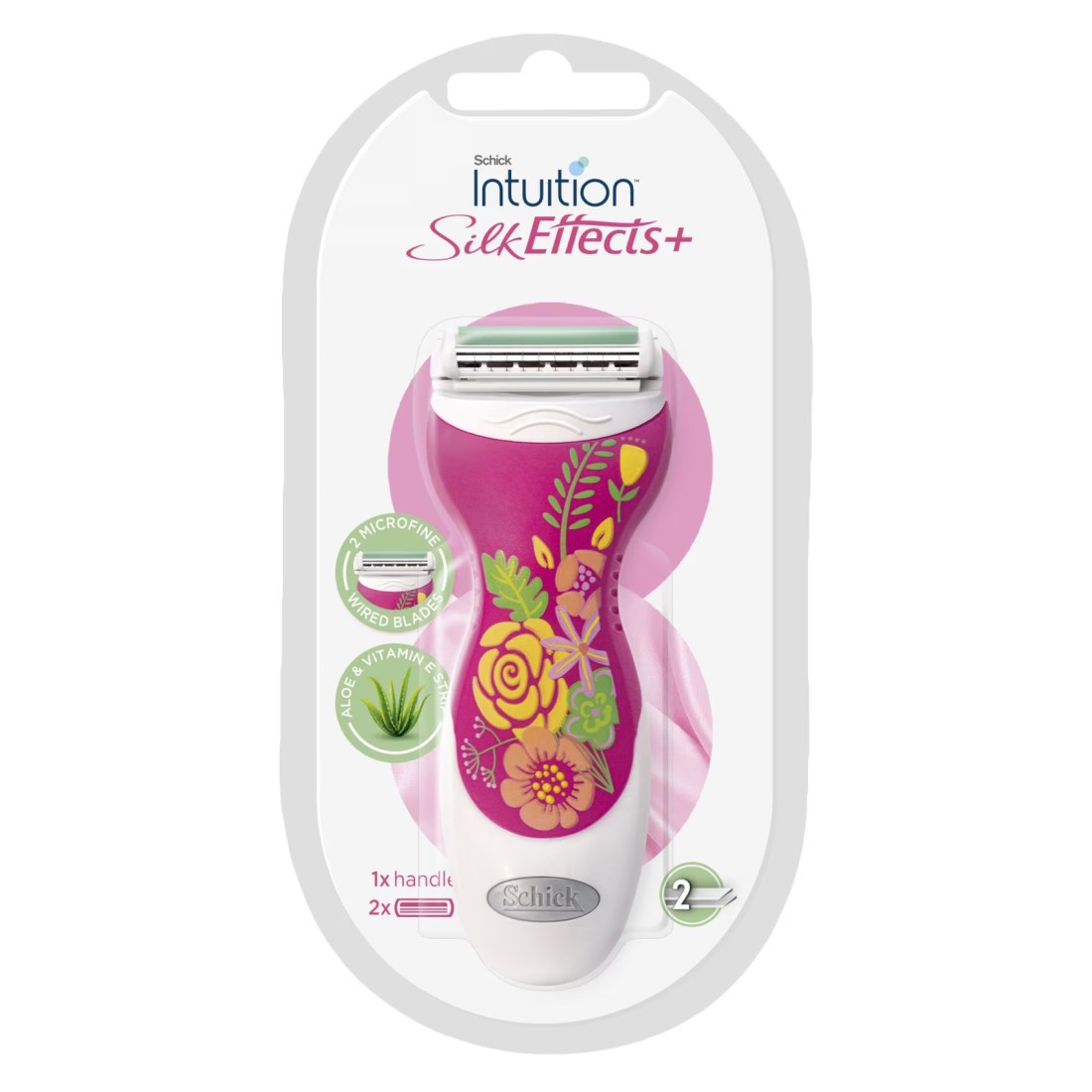 Schick Silk Effects Plus Razor With Blades Multicolour 2 PCS