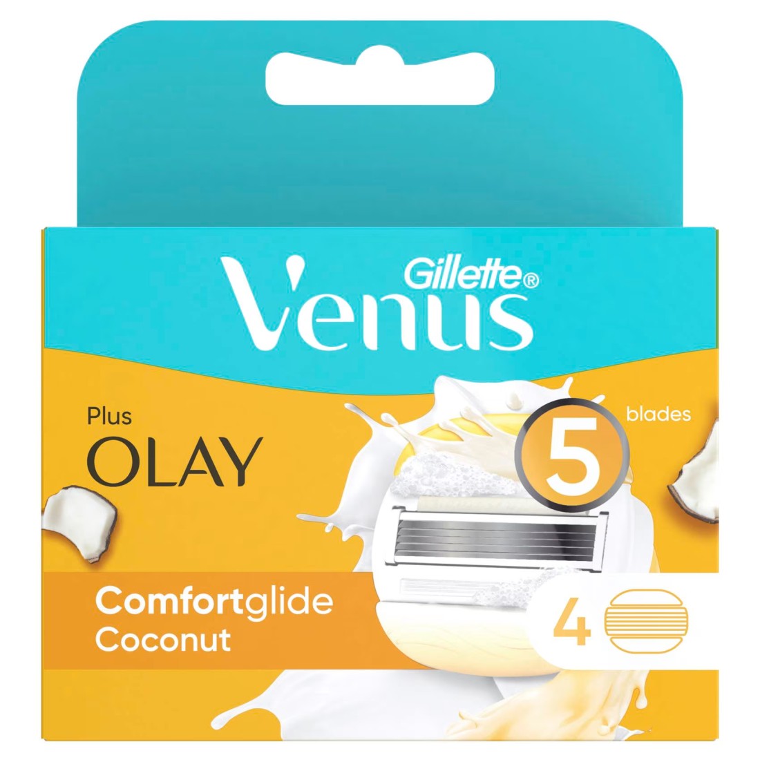 Gillette Venus And Olay WoMen&#39;s Razor Blade Refills White 4 PCS