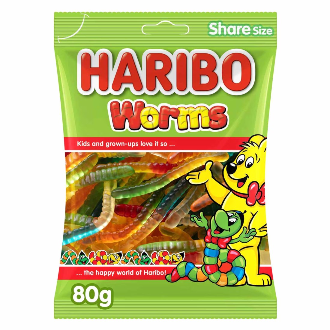 Haribo Worms Candy, 80g