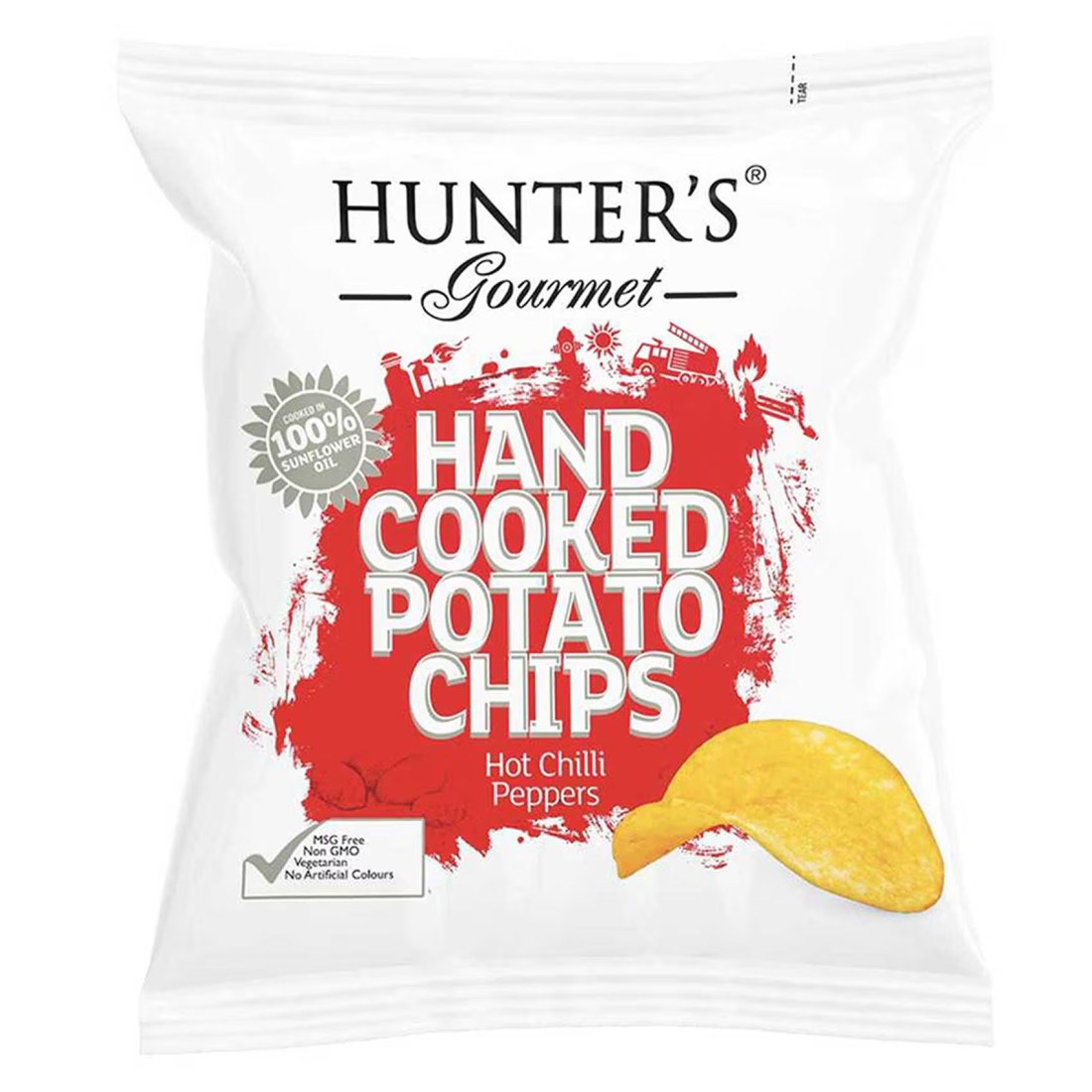 Hunter&#39;s Gourmet Hot Chili Peppers Hand Cooked Potato Chips, 40g