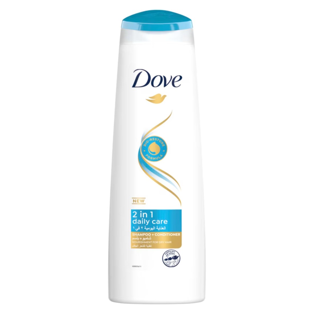 Dove Shampoo and Conditioner 2 in 1 for Dry Hair Daily Care 2 in 1 Nourishing Care for up to 100% Softer Hair 400ml