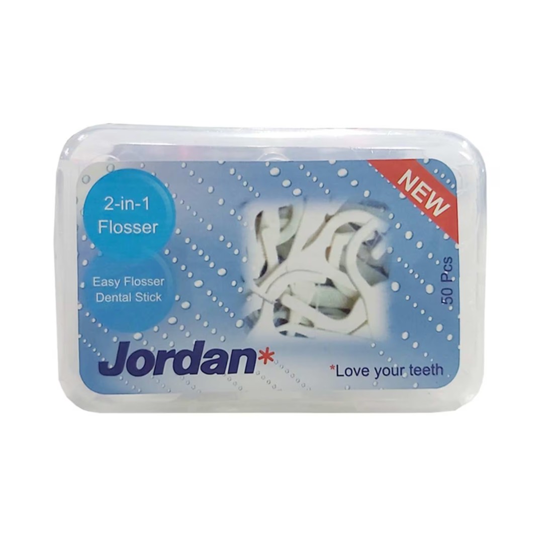 Jordan 2-In-1 Flosser Dental Stick White 50 PCS