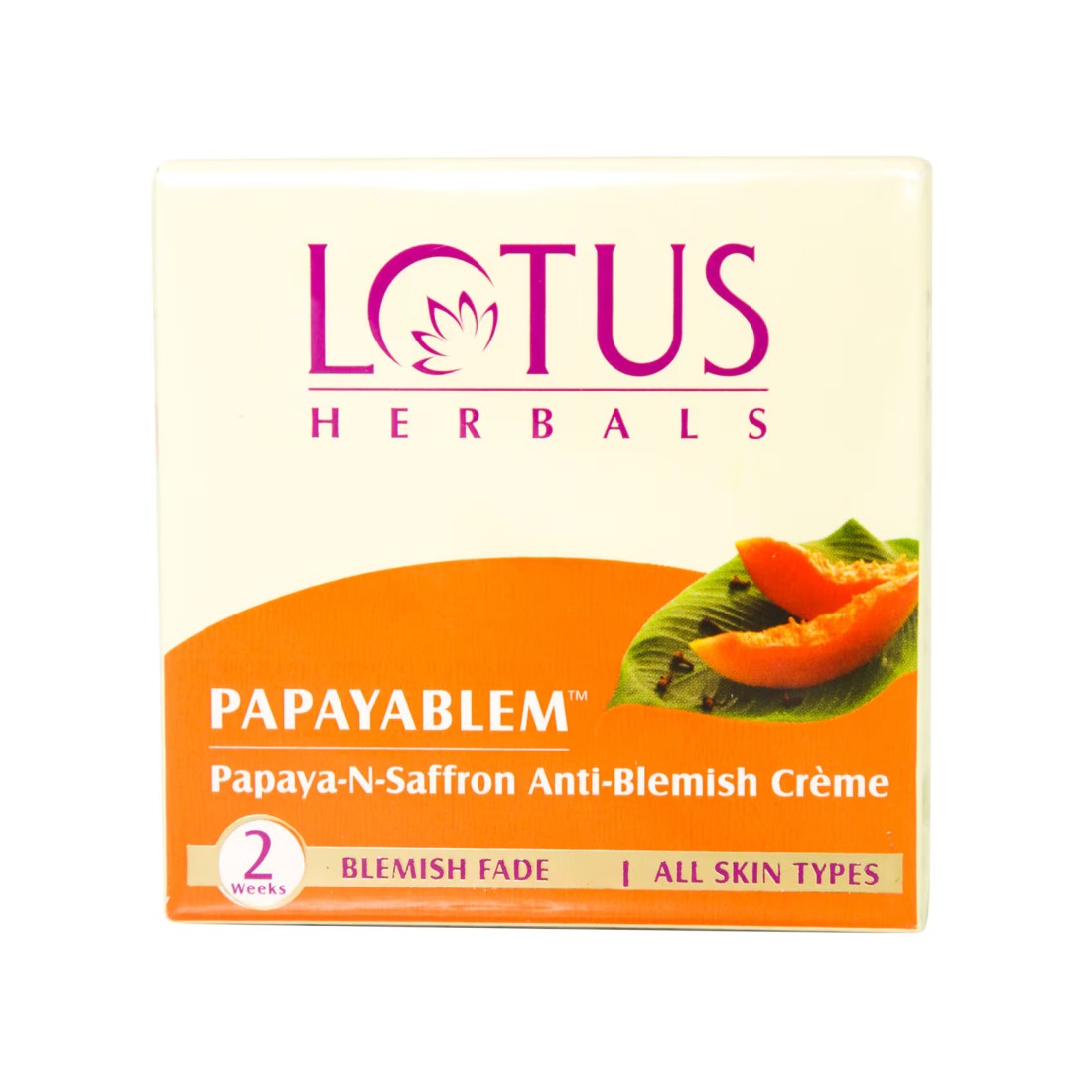 Lotus Herbals Papayablem Papaya-N-Saffron Anti-Blemish Cream 50g White