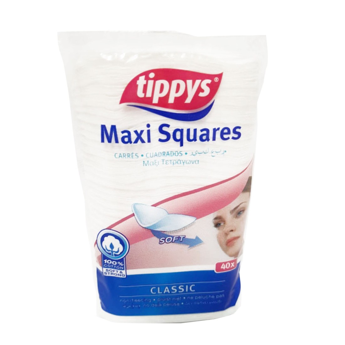 Tippys Maxi Square Cotton Cleaner 40 Pad White