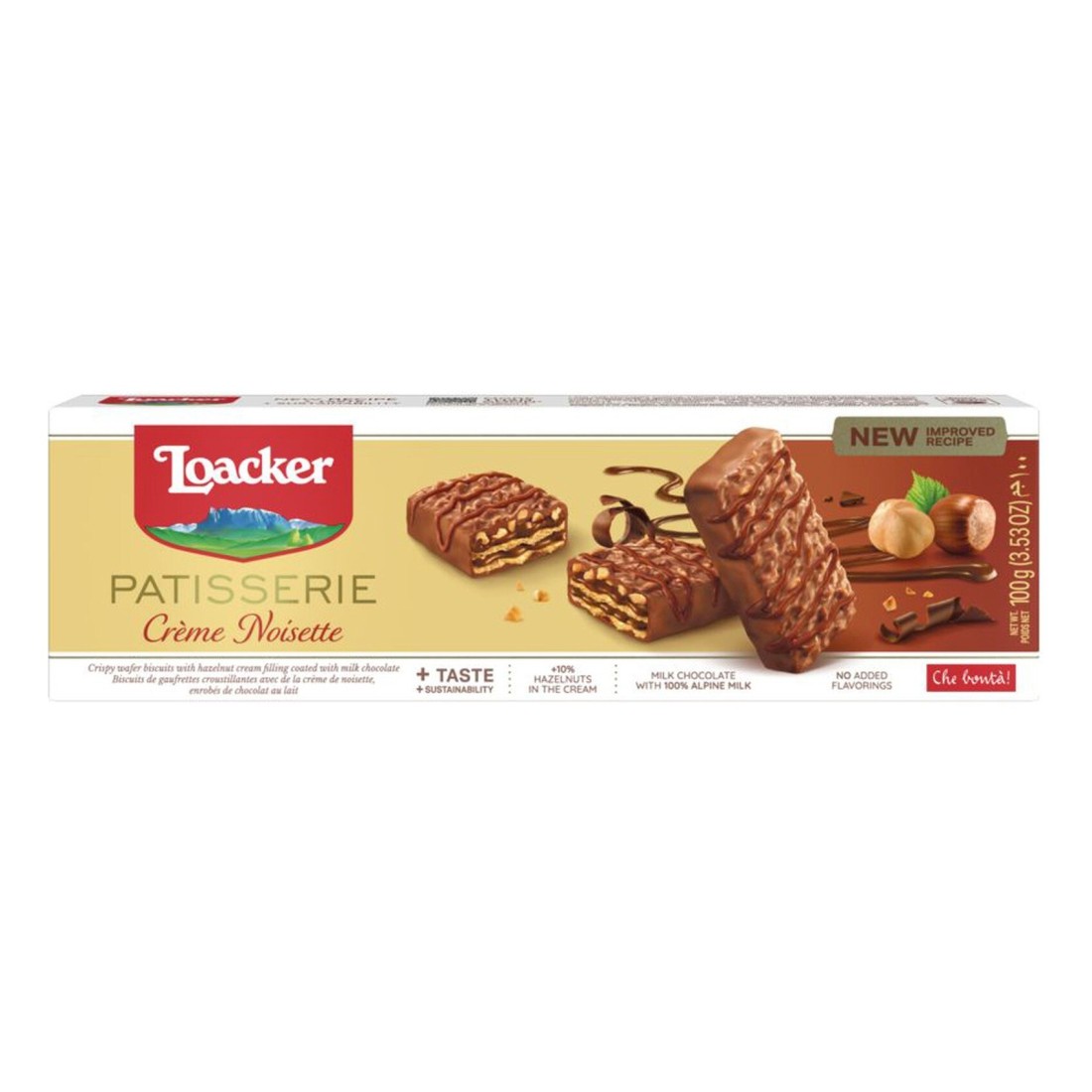 Loacker Patisserie Creme Noisette Wafer, 100g