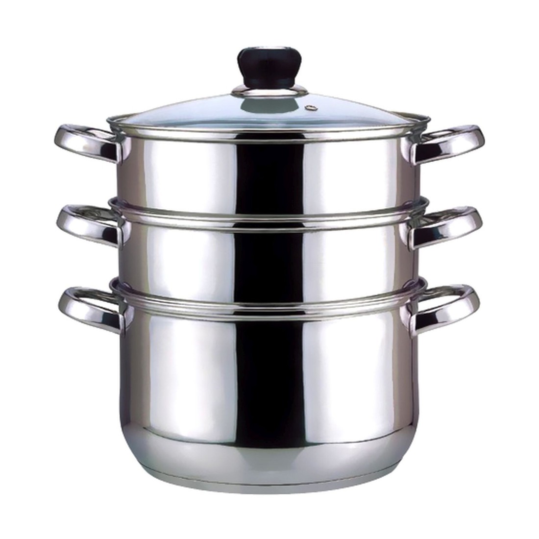 Wilson 3-Tier Steamer With Glass Lid Silver 28cm