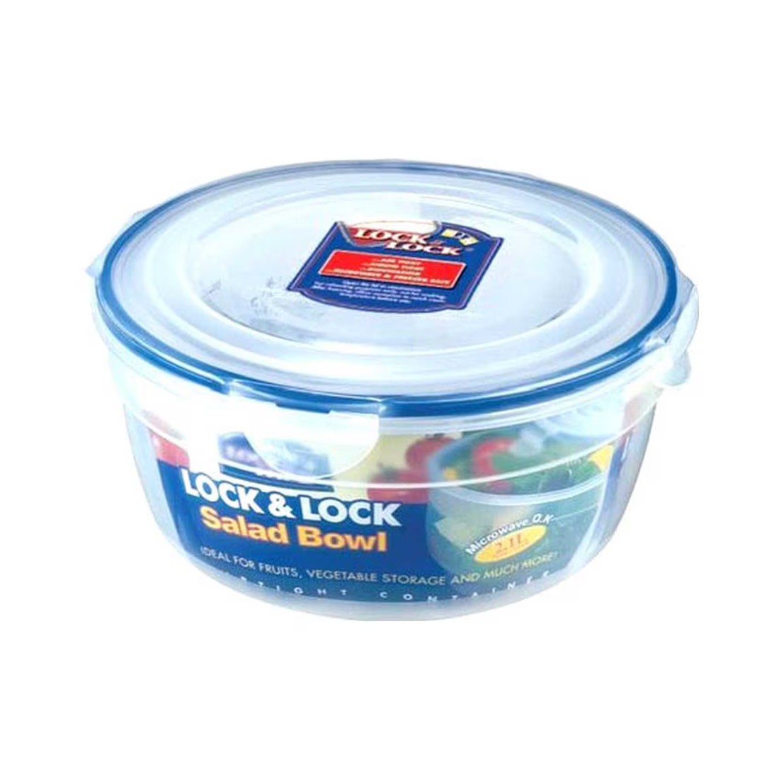 Lock And Lock Round Salad Bowl Clear 2.1L