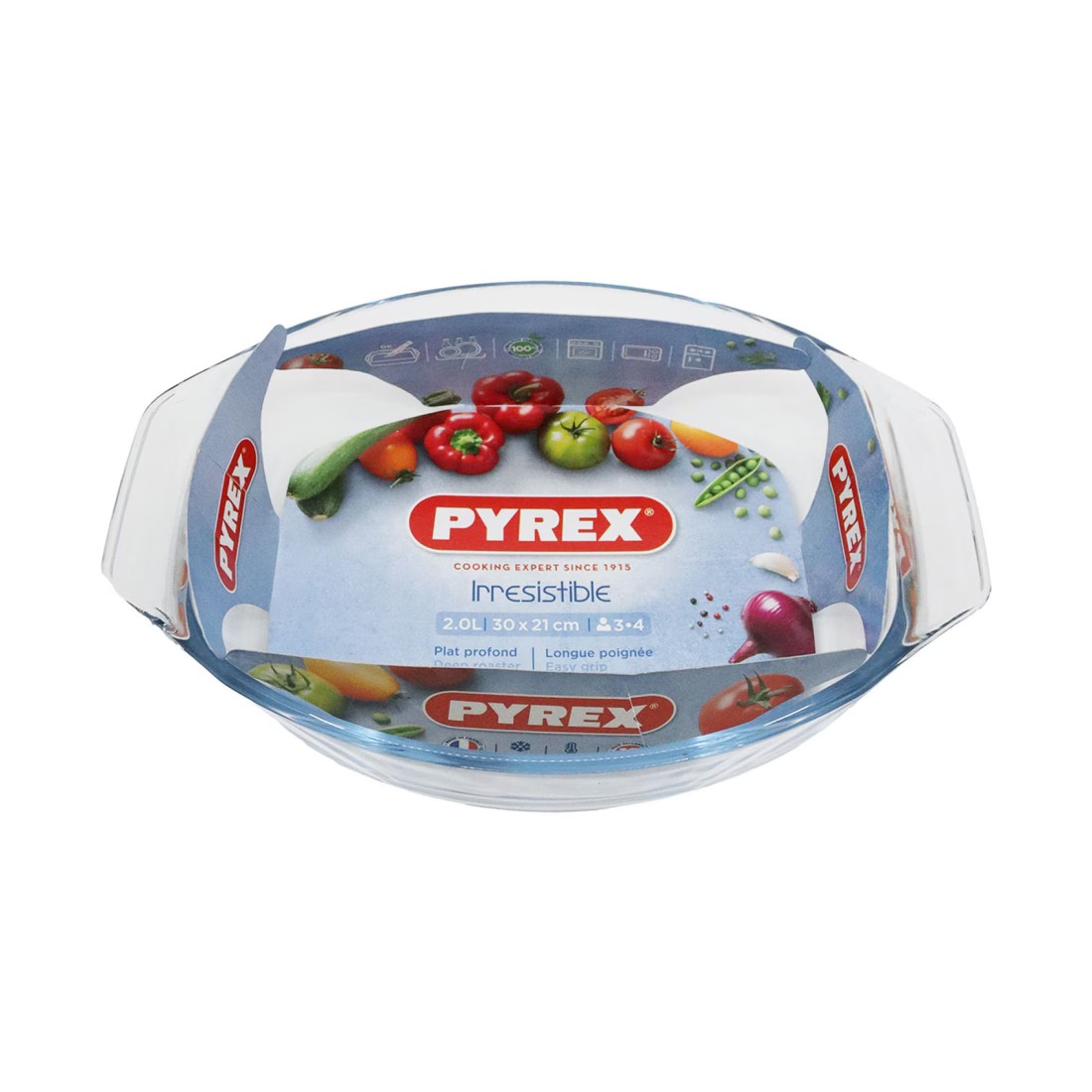 Pyrex Optimum Glass Oval Roaster Clear 2L