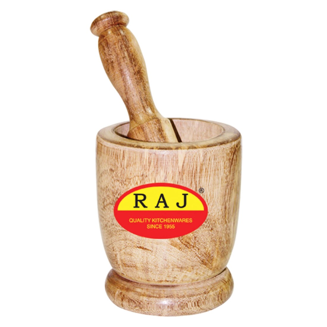 Raj Wooden Mortar And Pestle Set Beige 13cm 2 PCS
