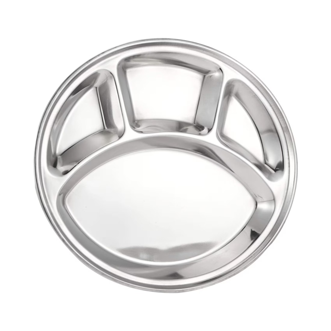 Raj Stainless Steel Four Partition Bhojan Patra BPH001 Silver 32.5cm
