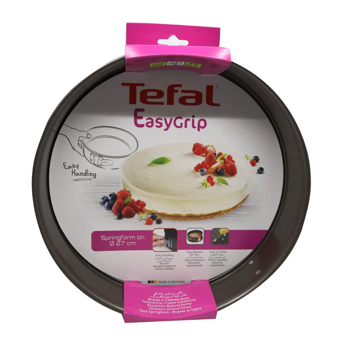 Tefal Easy Grip Gold Springform Tin Black 27cm