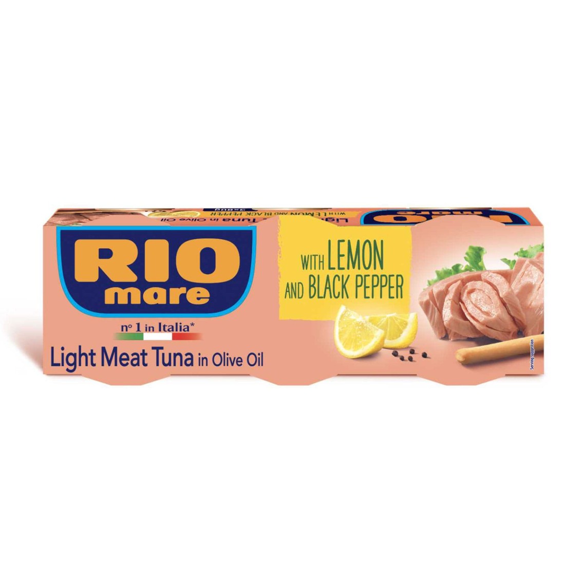 Rio Mare Light Meat Tuna in Olive Oil with Lemon and Black Pepper, 80g Pack of 3