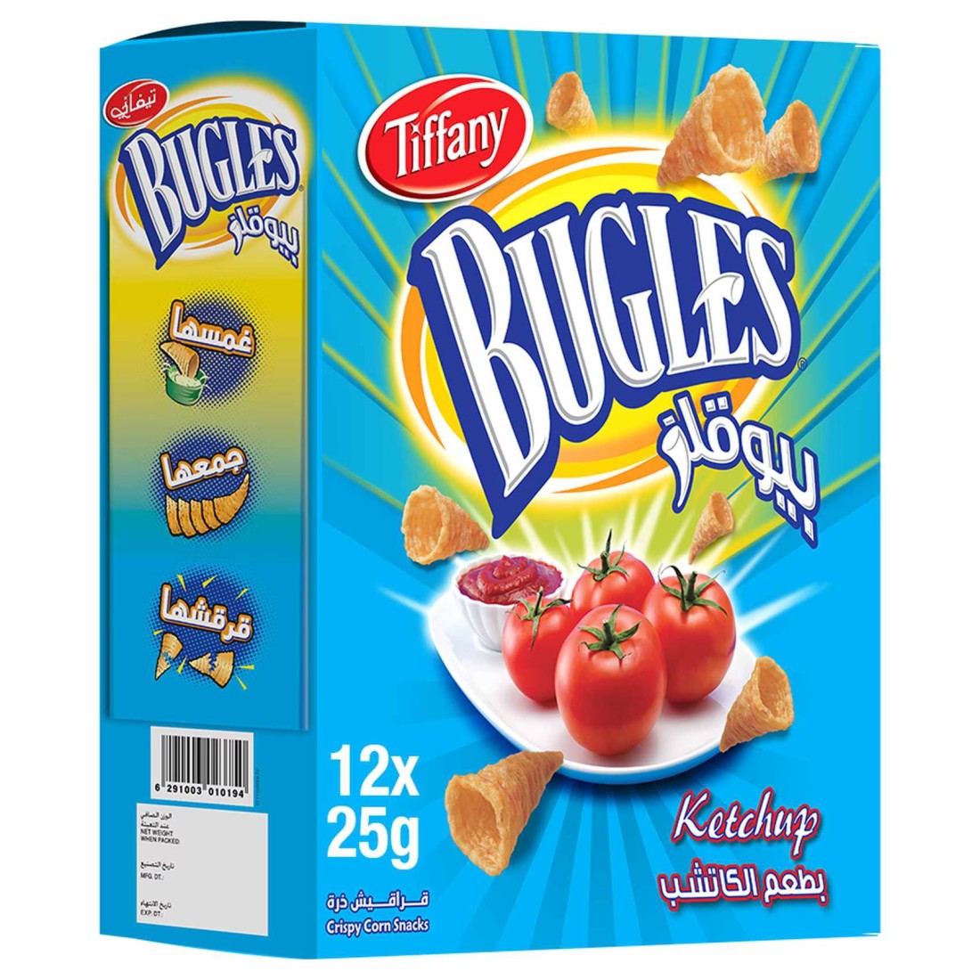Tiffany Bugles Ketchup Corn Snacks, 25g Pack of 12