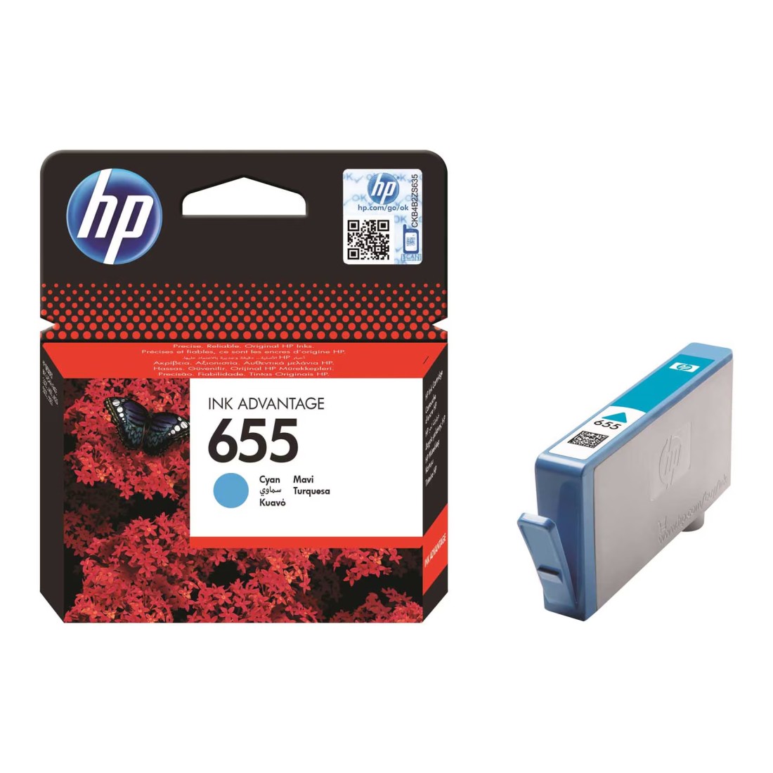 HP 655 Cyan Original Ink Cartridge CZ110AE