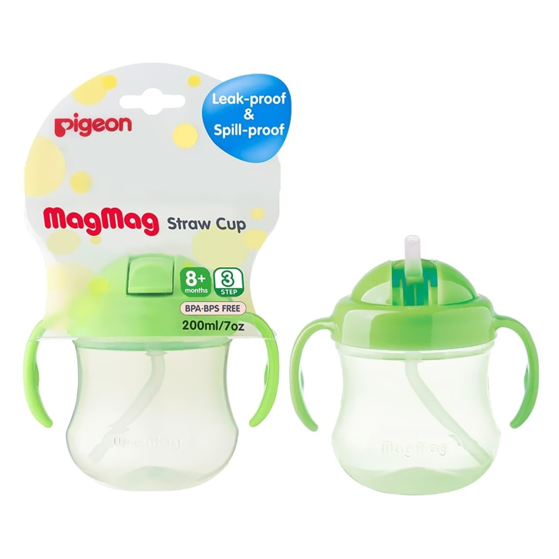 Pigeon Mag Mag Straw Cup 8m Green 200ml