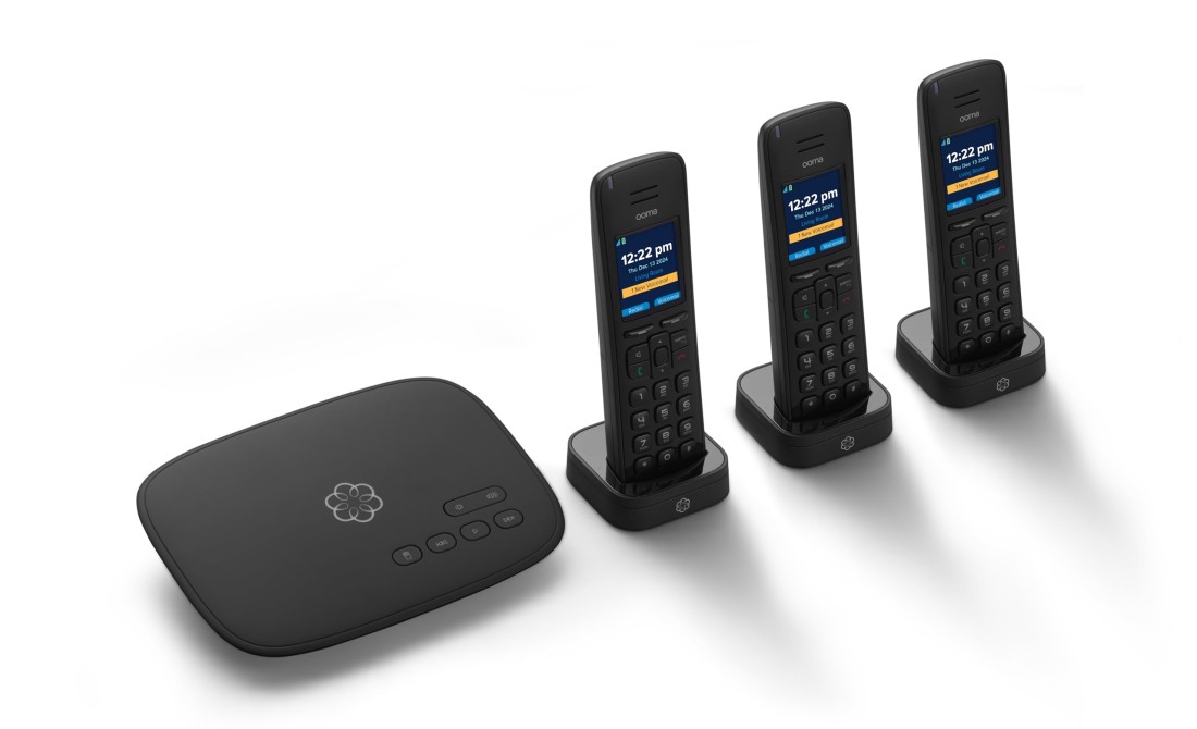OOMA Telo VoIP Free Internet Home Phone Service with 3 HD3 Handsets Affordable landline replacement Unlimited nationwide calling Answering machine Option to block robocalls TELO3HD3