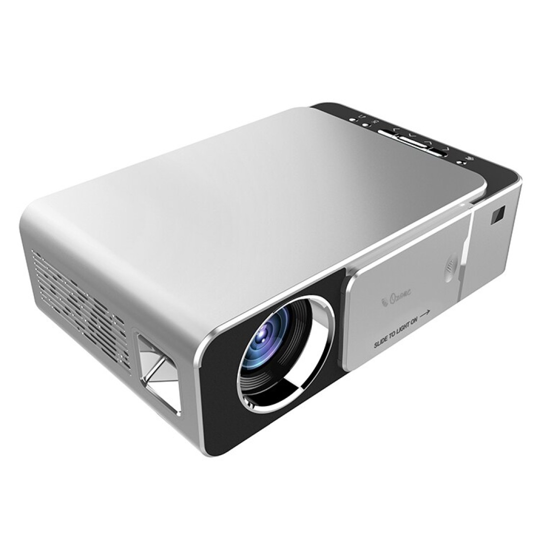 Ozone - T6 Home Theater Projector HD LED Portable Mini Projector with USB HDMI AV VGA Audio Port - Silver