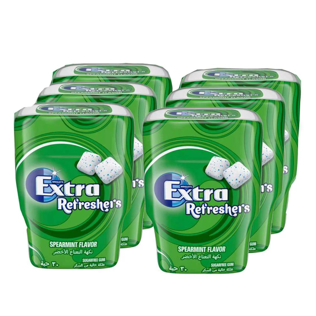 Wrigley&#39;s Extra Refreshers Spearmint Flavour Sugarfree Chewing Gum, 67g Pack of 12