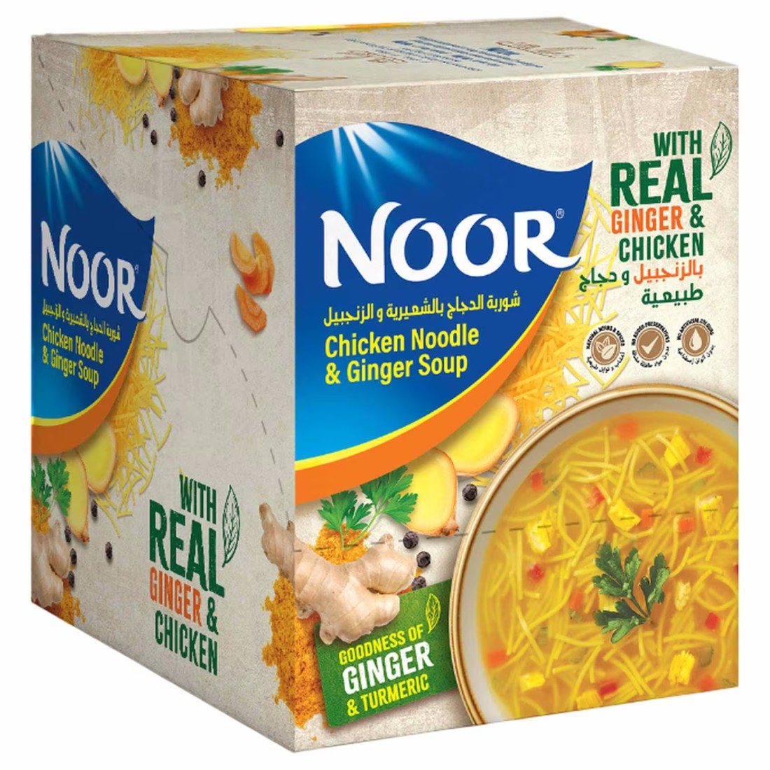 Noor Chicken Noodle and Ginger Soup, 60g Pack of 12
