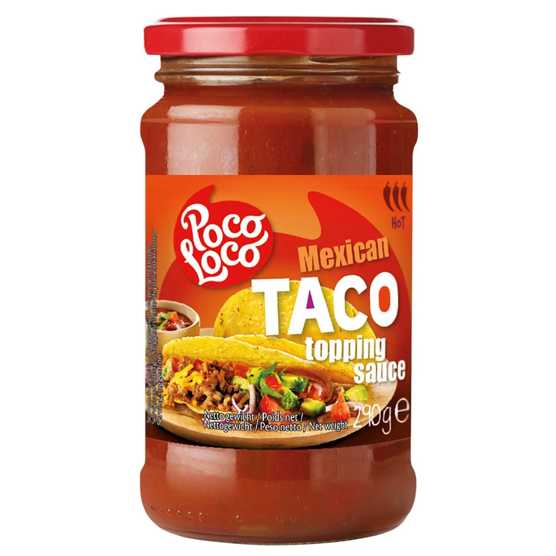 Poco Loco Hot Mexican Taco Topping Sauce, 290g
