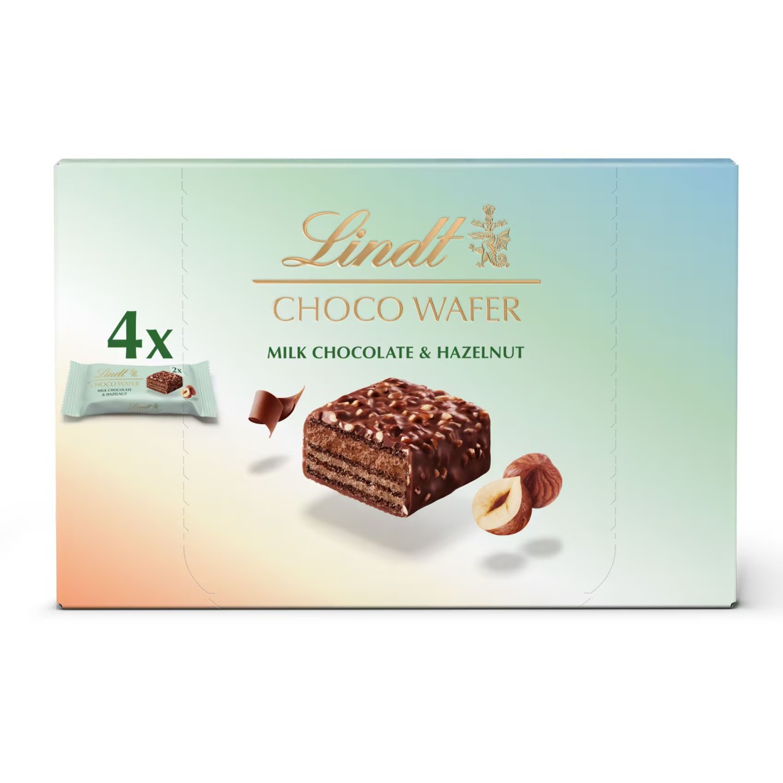 Lindt Choco Wafer Milk Chocolate and Hazelnut 120g Pack of 14