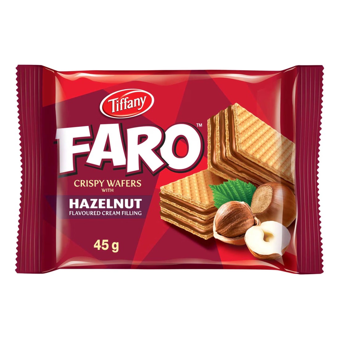 Tiffany Faro Crispy Wafer with Hazelnut Flavoured Cream Filling, 45g