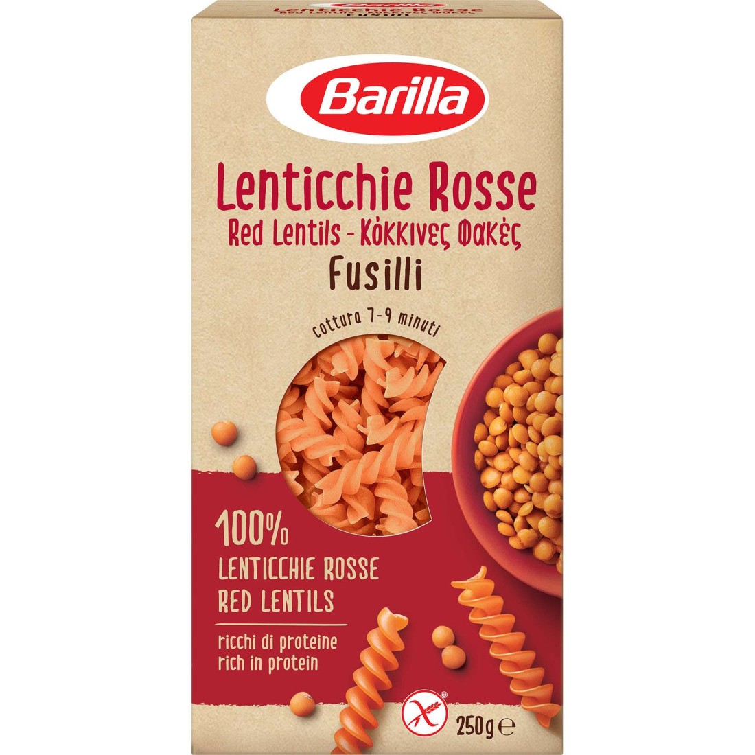 Barilla Fusilli Red Lentil Pasta, 250g