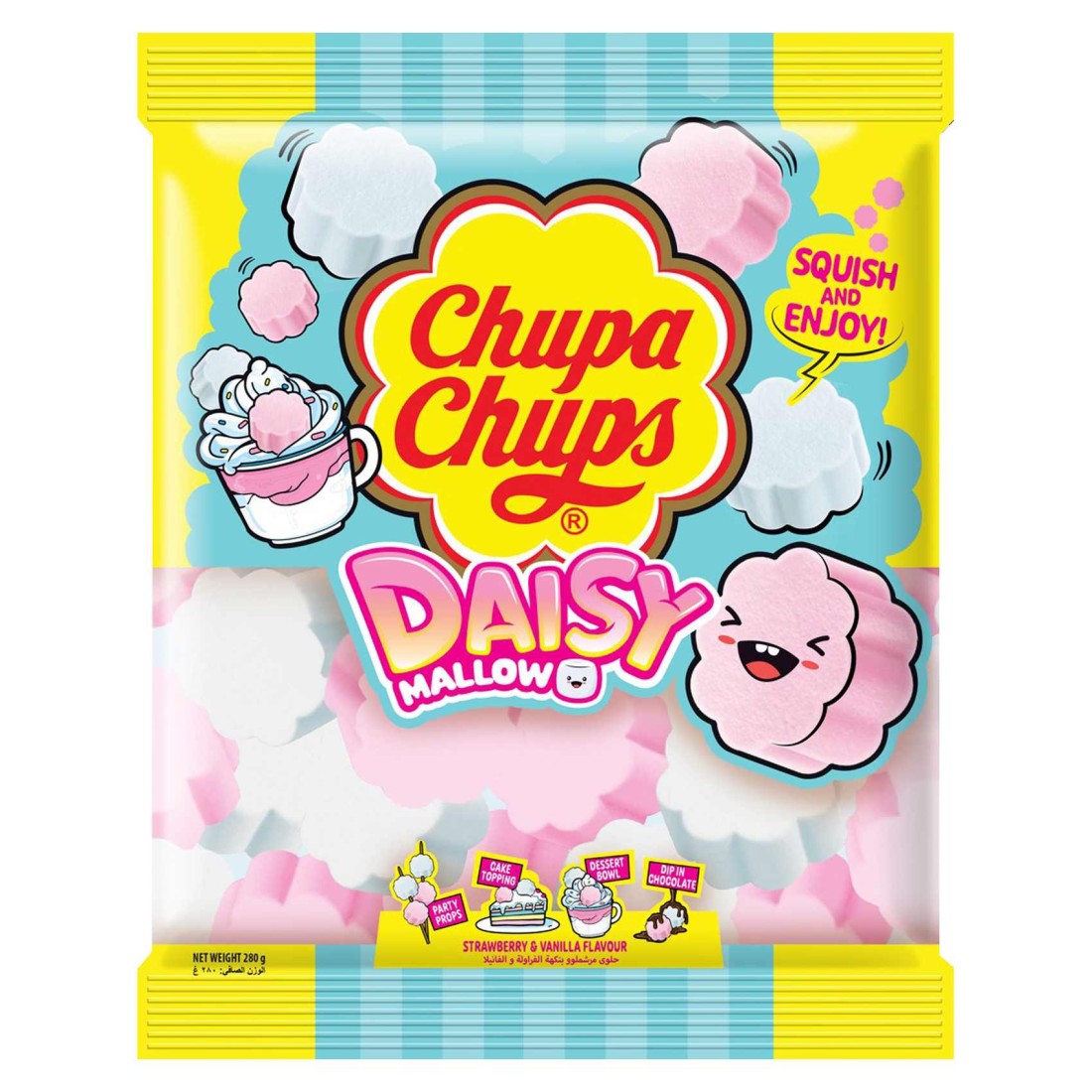 Chupa Chups Strawberry and Vanilla Flavour Daisy Mallow Marshmallow, 280g