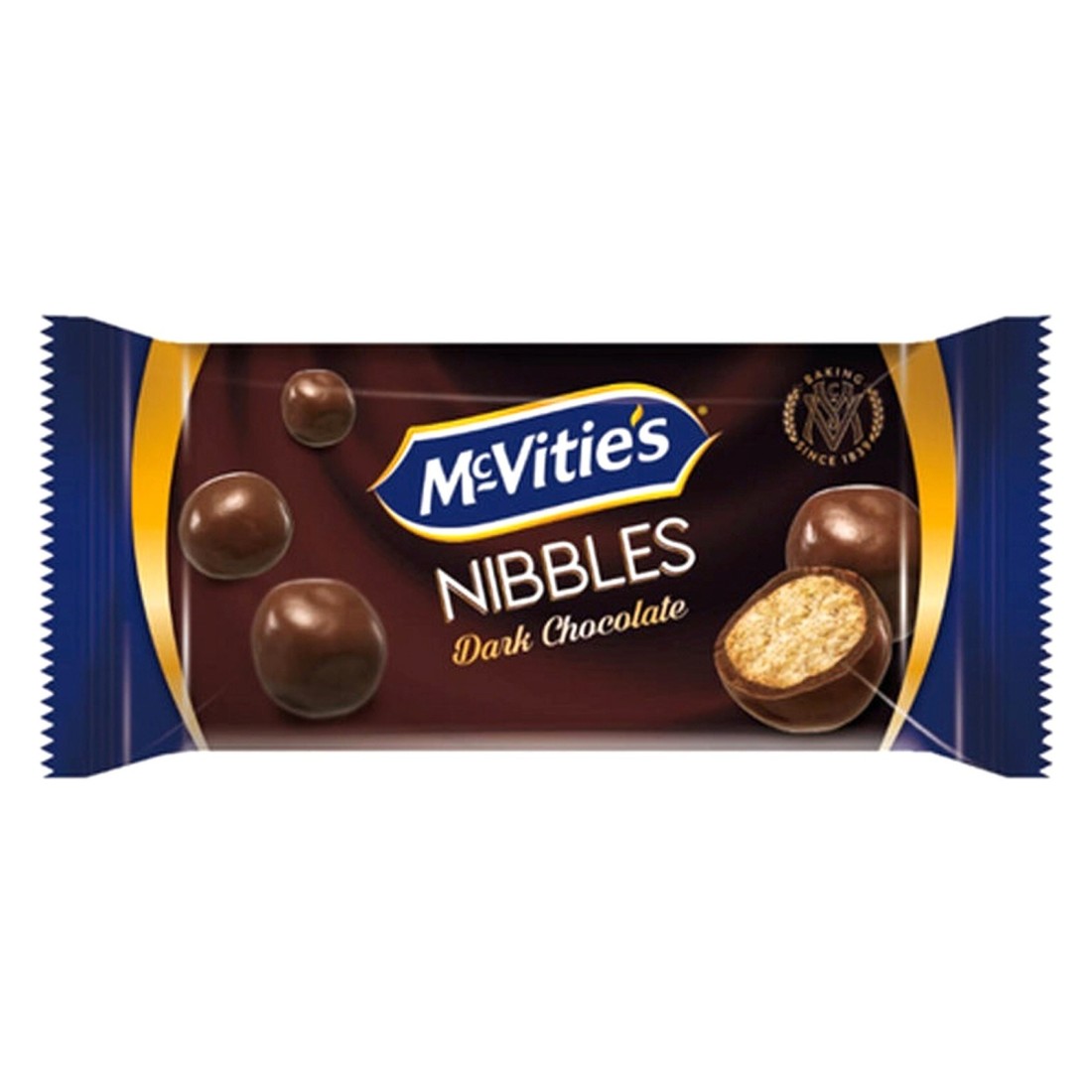 McVitie&#39;s Nibbles Dark Chocolate Coated Biscuit Bites, 37g