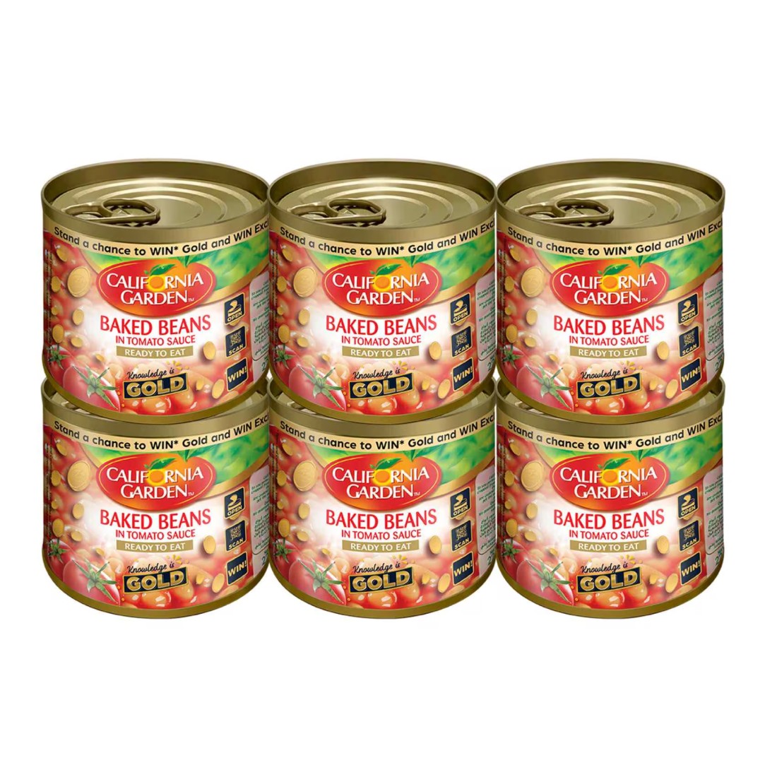 California Garden Ready To Eat Baked Beans In Tomato Sauce 220g Pack of 6