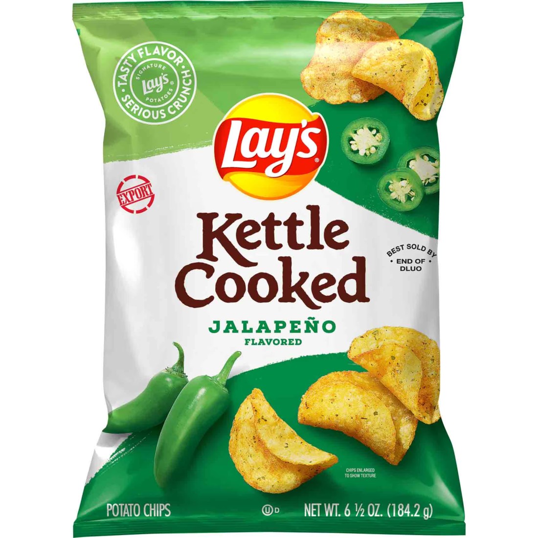 Lay&#39;s Jalapeno Flavoured Kettle Cooked Potato Chips, 184.2g