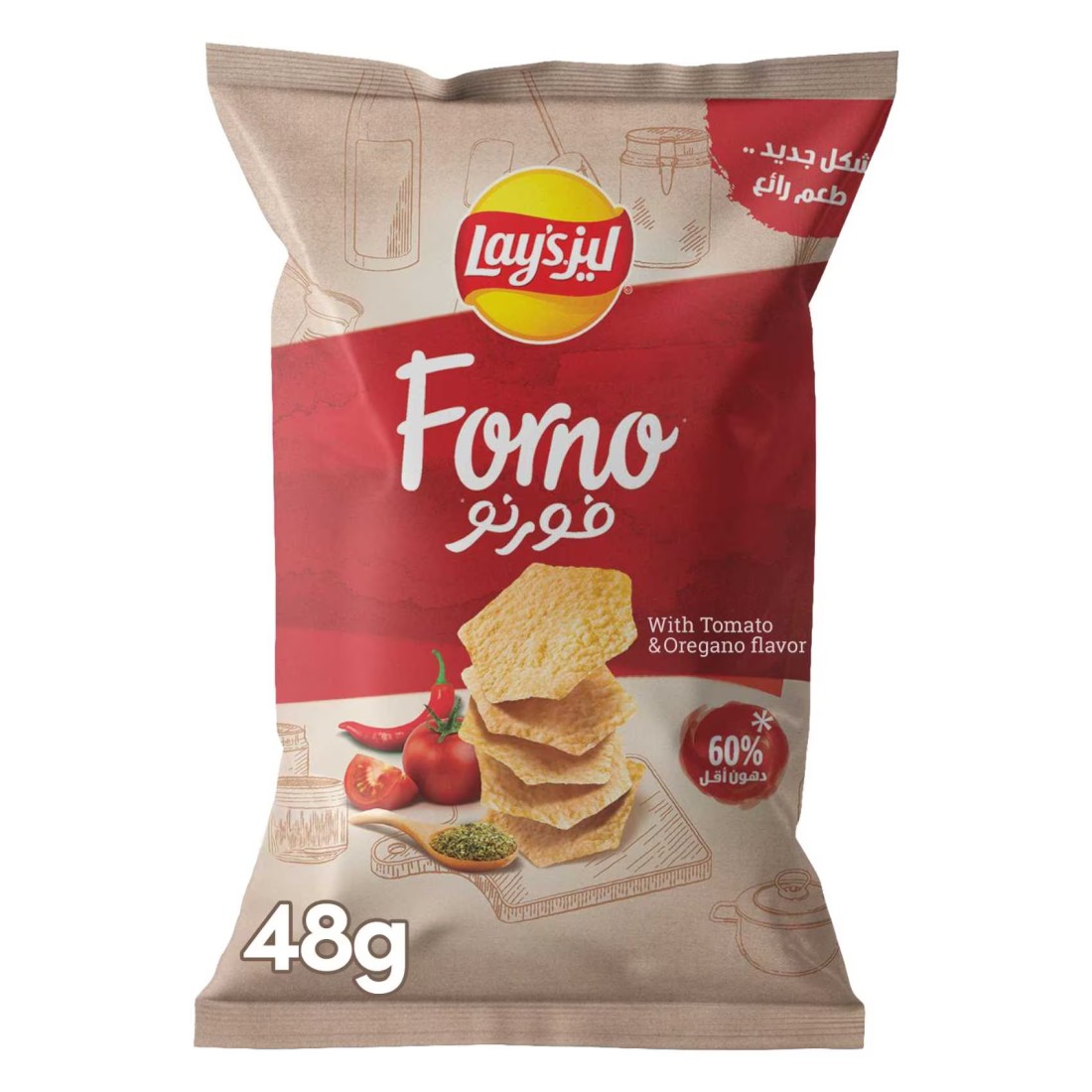 Lay&#39;s Forno Fusion Tomato &amp; Oregano Potato Chips 48g